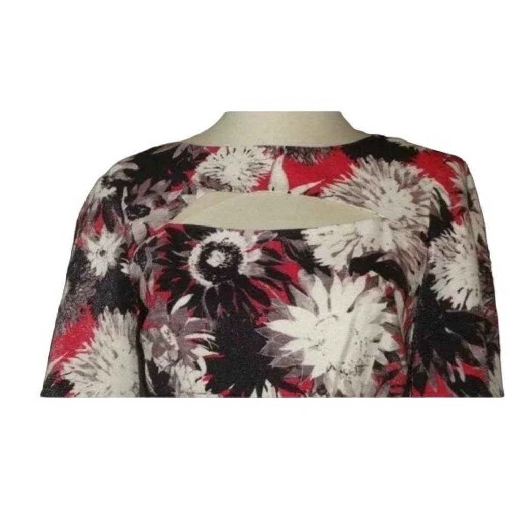 🆕 Debbie Shuchat Cutout Yoke Floral Print Dress 8 - Picture 6 of 8